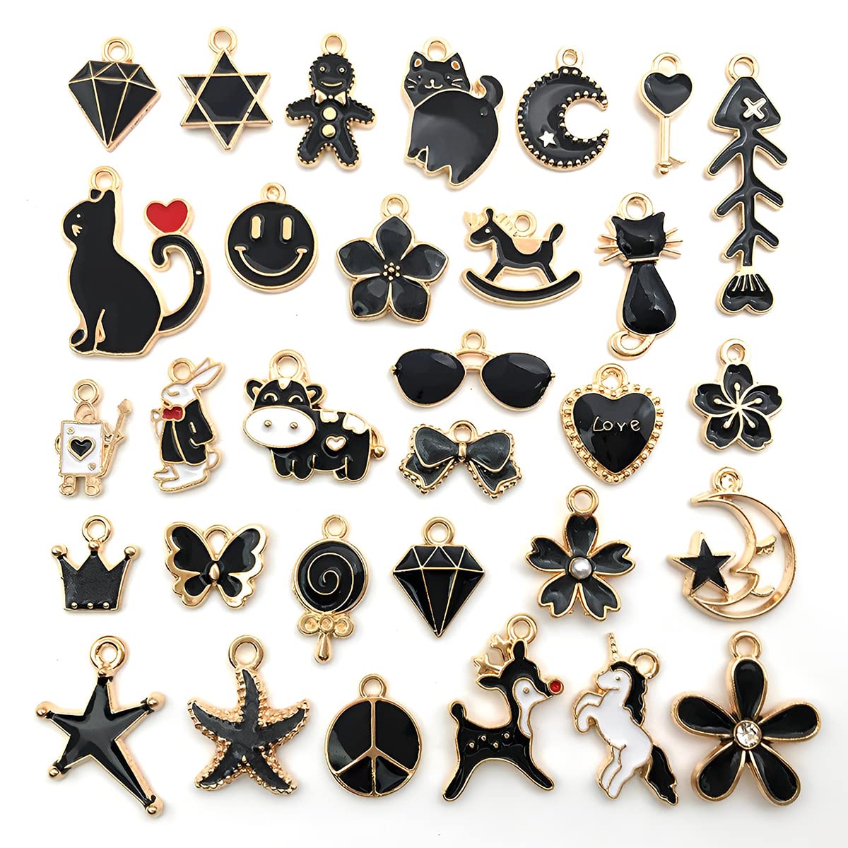 MAYCREATE Metal Palay 30Pcs Enamel Charms For Jewellery Making Assorted Gold Plated Charms Pendants Bracelet Charms Kit For Diy Earrings Necklace Jewelry Making And Crafting Accessories MAYCREATE Metal Palay 30Pcs Enamel Charms For Jewellery Making Assorted Gold Plated Charms Pendants Bracelet Charms Kit For Diy Earrings Necklace Jewelry Making And Crafting Accessories